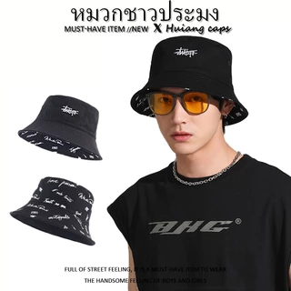 แฟชั่นชาวประมงหมวกผู้ชายหมวกสุภาพสตรีดวงอาทิตย์หมวกสองด้านเต็มพิมพ์ม็อบ