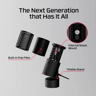 HyperX SoloCast 2 - Condenser Microphone USB-C ไมโครโฟ All-In-One เกมส์มิ่ง สตรีมมิ่ง แคสเกม พอดแคสต์