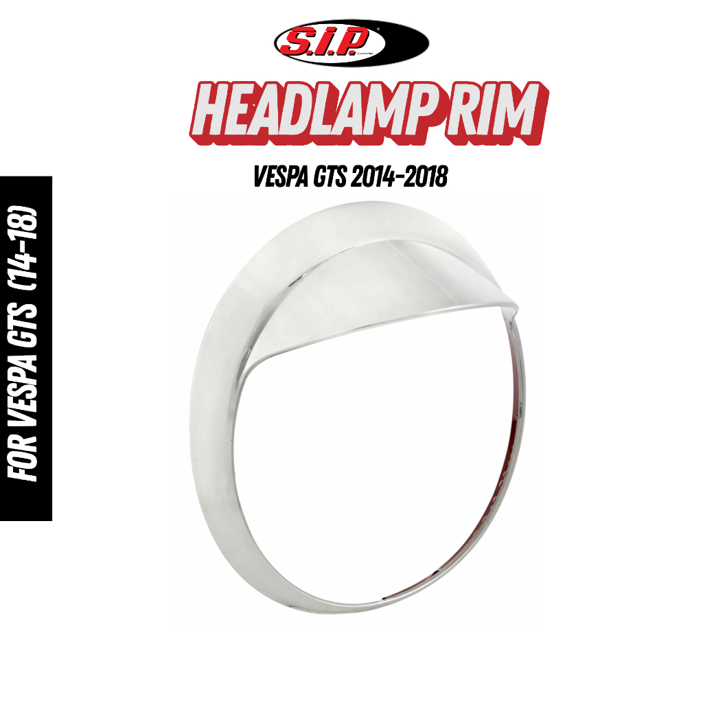 แก๊ปไฟหน้า สีโครเมียม SIP สำหรับ VESPA GTS (14-18)(MV400049)