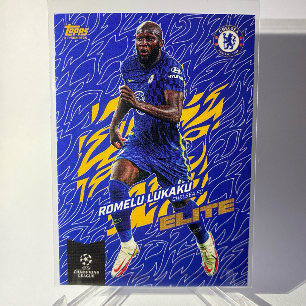 การ์ดยักฟุตบอล ROMELU LUKAKU, CHELSEA, TOPPS 2021, ELITE, TOPPS X TYSON BECK