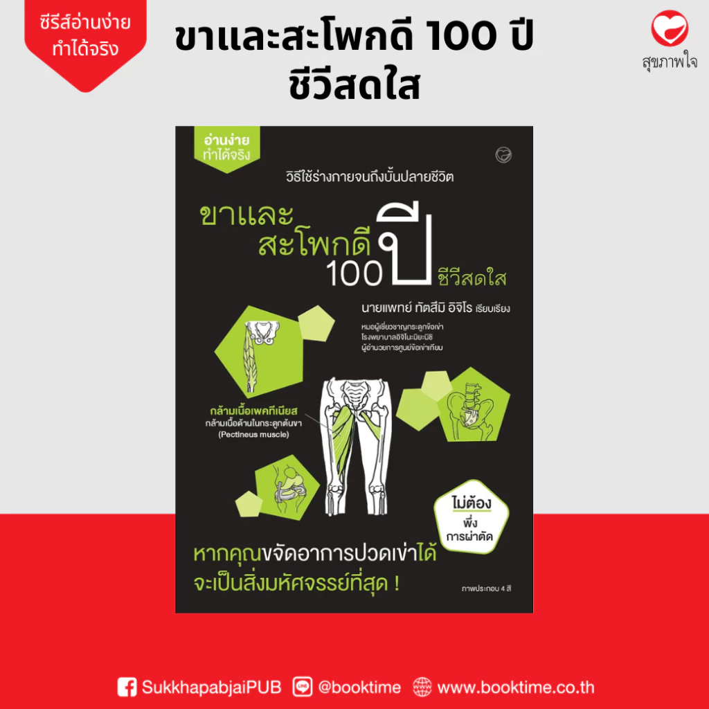 หนังสือ ขาและสะโพกดี 100 ปี ชีวีสดใส ผู้แต่ง: ทัตสึมิ อิจิโร สำนักพิมพ์ สุขภาพใจ สุขภาพ ความเชี่ยวชาญเฉพาะทาง การศึกษา