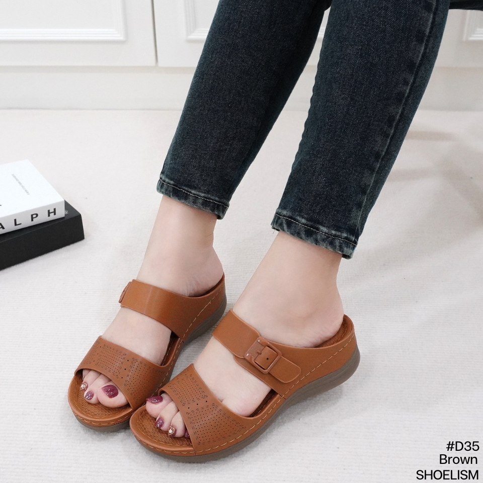 D35 #รองเท้าสุขภาพ รองรับแรงกระแทกดีมาก เท้าไม่ล้า ส้นสูงกำลังดีน้ำหนักเบา SHOELISM #รองเท้าผู้หญิง