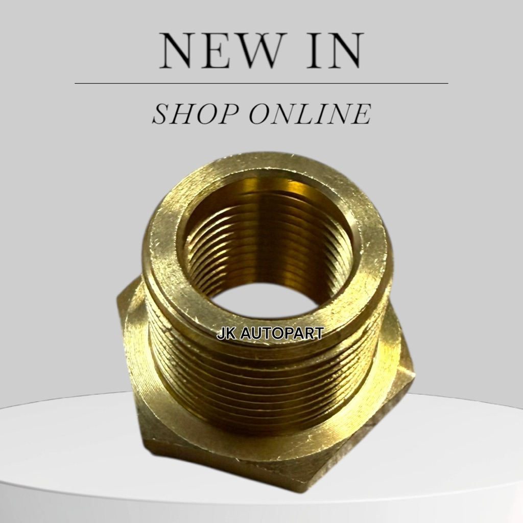 ข้อลดนอกใน ทองเหลือง เกลียวนอก M22(1.5) เกลียวใน 3/8 หุน ข้อต่อเกลียวนอกใน #3220-M22-M16/DGHP