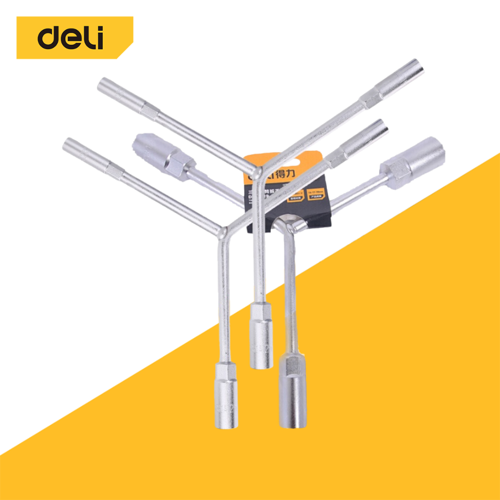 Deli ประแจหัวบล็อค ประแจปากตาย ตัววาย ตัวY ประแจ ประแจตัววาย 8x10x12mm ประแจตัวY ประแจ3ทาง CR-V ประแจอเนกประสงค์