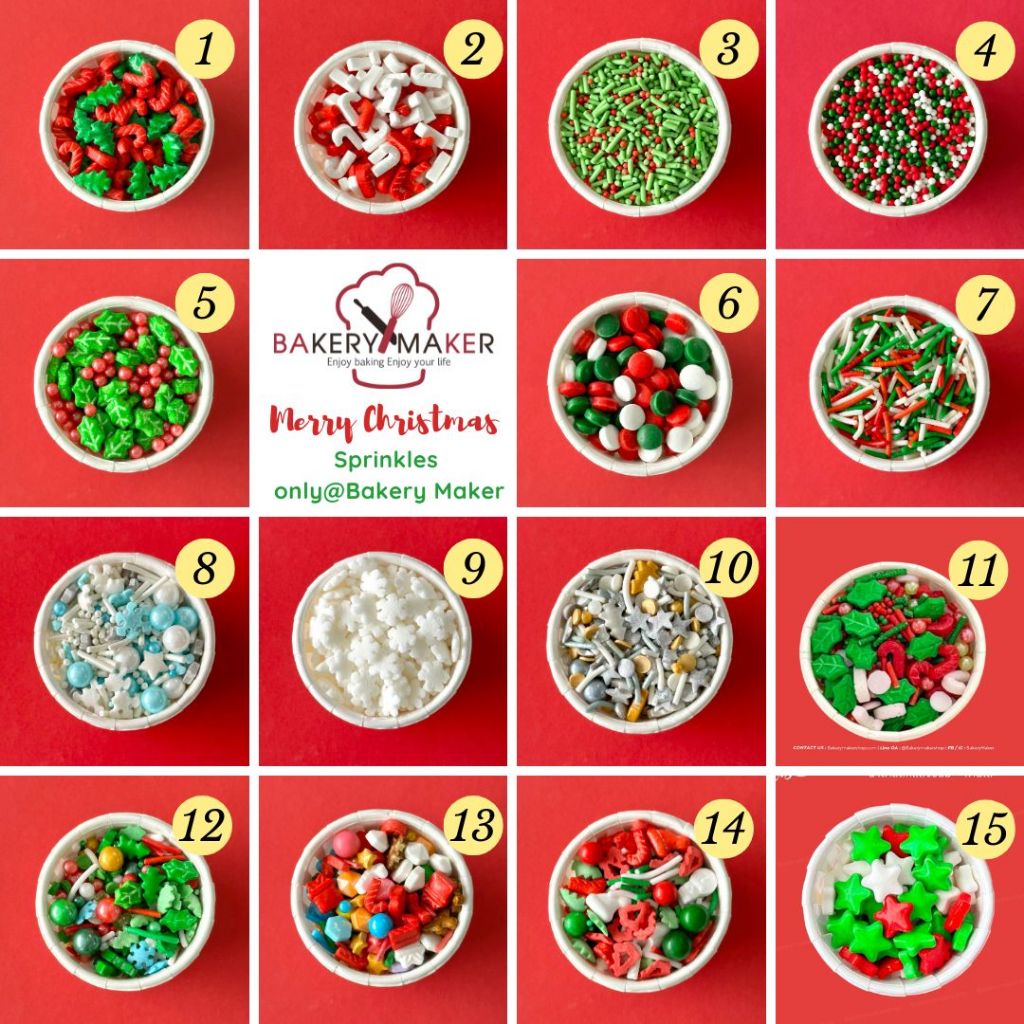 Sprinkle น้ำตาลตกแต่งขนม คริสต์มาส ทานได้ ขวด 25-30 g. ฮาโลวีน Halloween & Chrismas