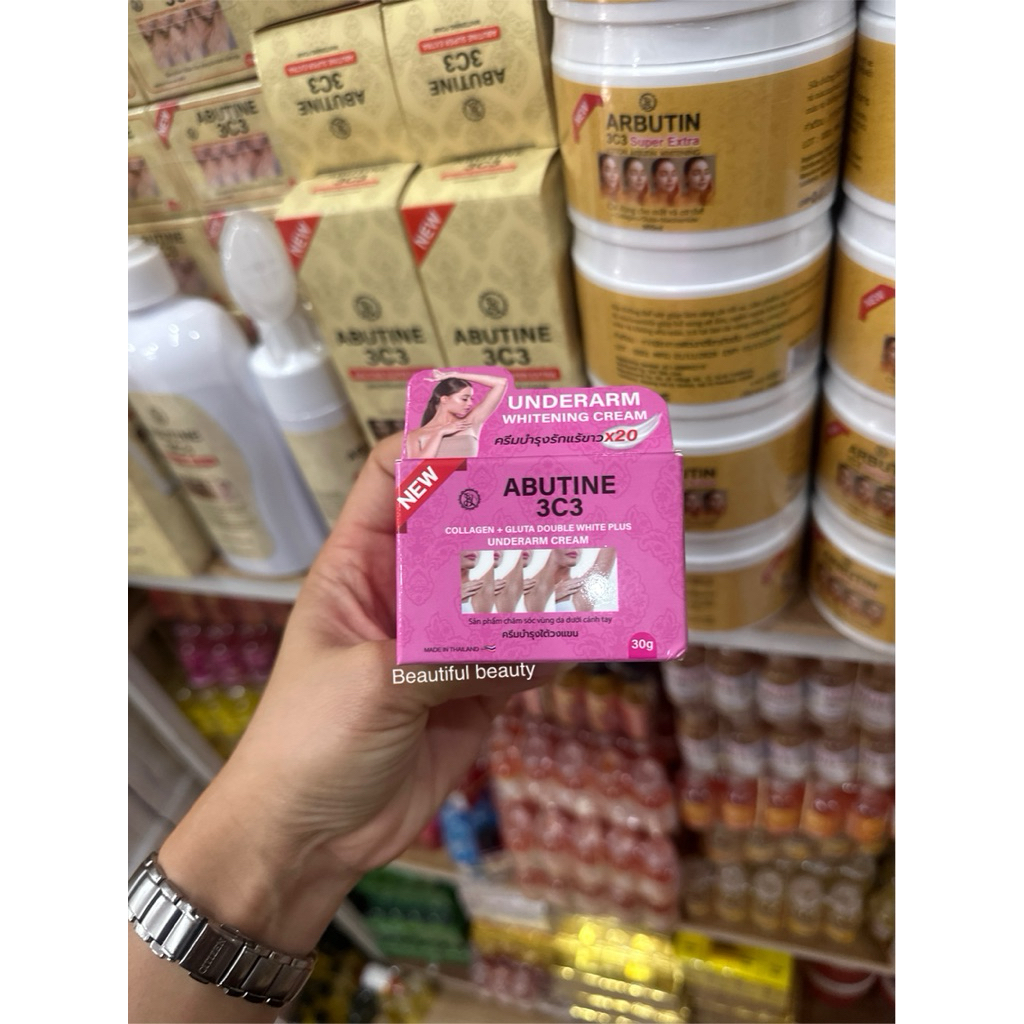 Abutine 3c3 Collagen Gluta Double White Plus Underarm Cream 30g. ครีมรักแร้อาร์บูติน