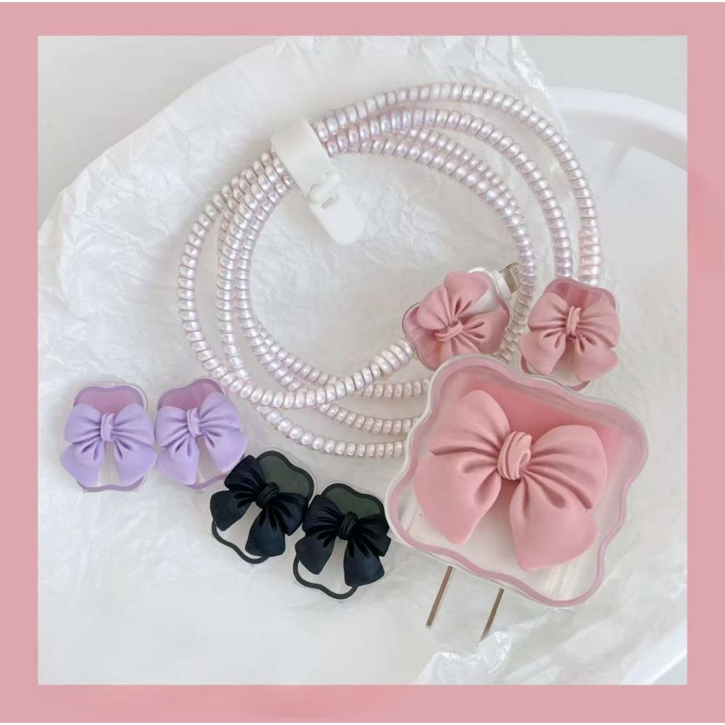 เคสถนอมสายชาร์จ ชุดถนอมสายชาร์จลายการ์ตูนน่ารัก เคสTPUหัวชาร์จ เคสป้องกันสายชาร์จ 18w/20w - รูปที่ 6