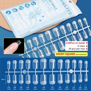 Nawoelite ทำเล็บ เล็บปลอม pvc เล็บปลอมติดง่าย "เล็บปลอม PVC แพ็คใหญ่120 แผ่น แบบบาง+โค้งธรรมชาติ ใช้ง่ายทุกโอกาส"