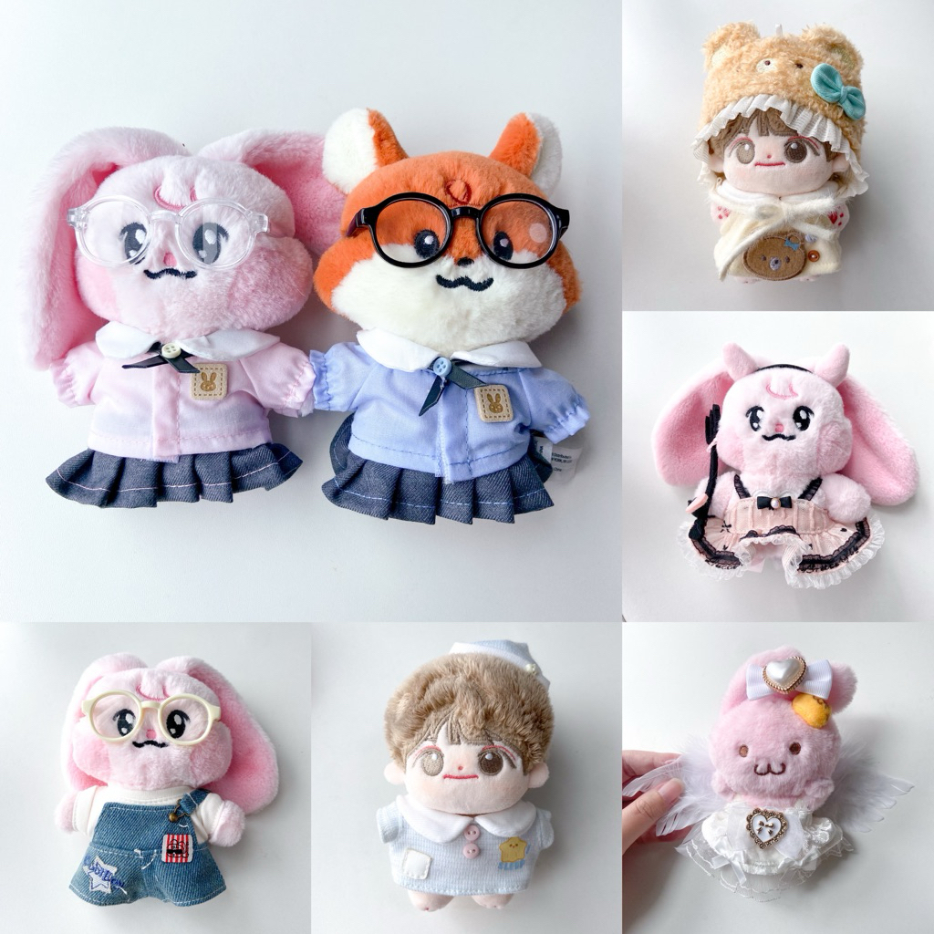 ♡ พร้อมส่ง | bunny & doll cloth ชุด เสื้อผ้า หมวก น้องกระต่าย ชุดตุ๊กตา 10 cm