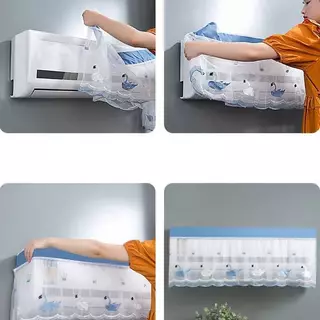 ผ้าคุลมแอร์ ผ้าคลุมเครื่องปรบอากศ ผ้าคลุมกันฝุ่น พร้อมส่งในไทย