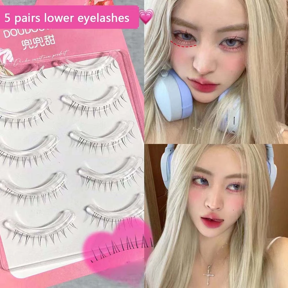 Lash Extension Daily Makeup Manga Natural 5 Pairs Lower Eyelashes Under Eyelash Wispy Cross Beauty