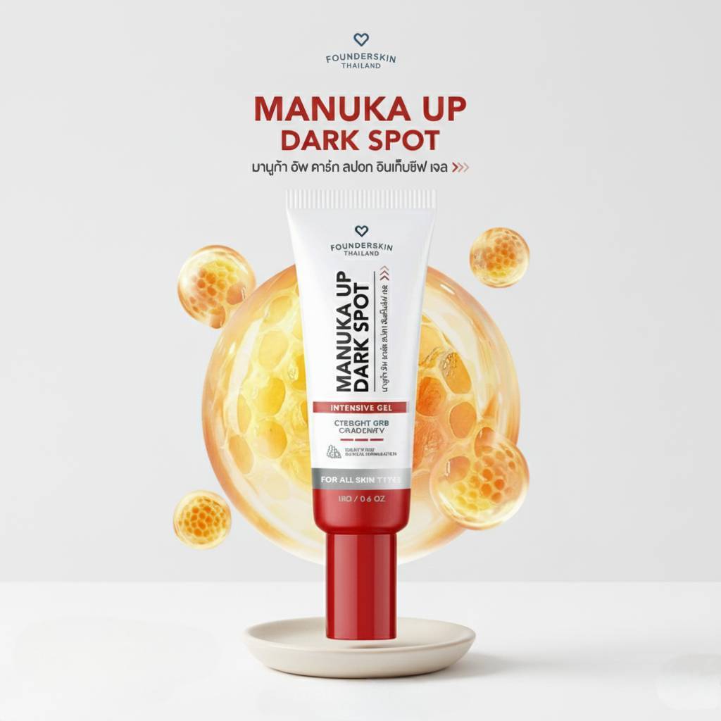 [ พร้อมส่ง ] เจลมานูก้า Manuka Dark Spot Founderskin ครีมฟาวเดอร์สกินลดเมลลานิน ใช้ได้ทั่วร่างกาย