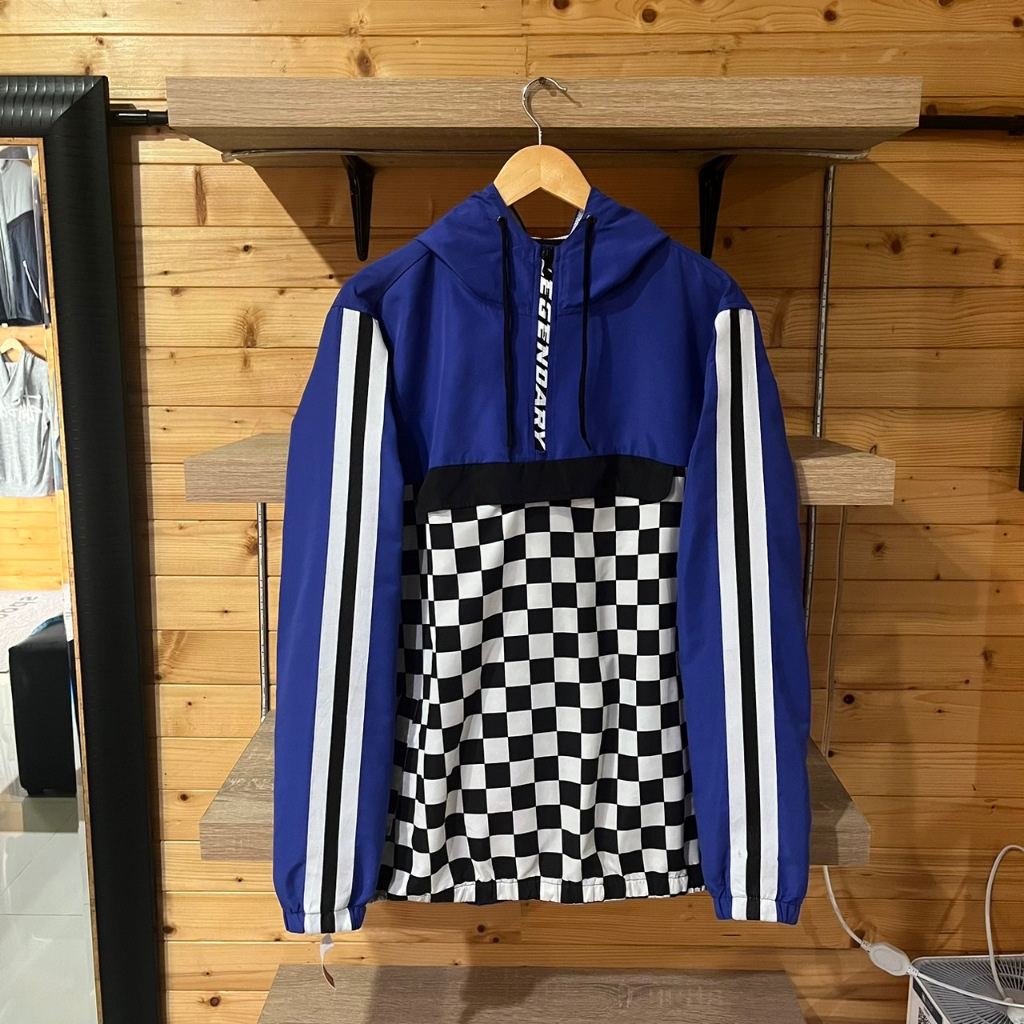 Carbon Blue Checkerboard Anorak Jacket
