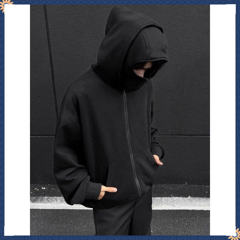 🔥COD🔥เสื้อฮู้ดนินจาHoodie with 2 Balaclava Face Covers, Unisex Hoodie in Non-Ruffled กันหนาวและป้องกันแสงแดด เสื้อฮู้ด - รูปที่ 6