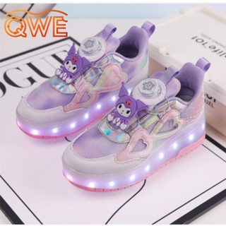 รองเท้าroller skates สาวน้อย Kuromi รองเท้าเจ้าหญิง pulley ท…