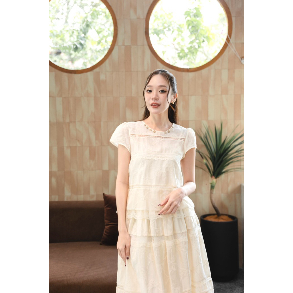 ร197 Popcorn Set 3ชิ้น เสื้อ / สายเดี่ยว/ กระโปรง ผ้าลูกไม้พรีเมี่ยม