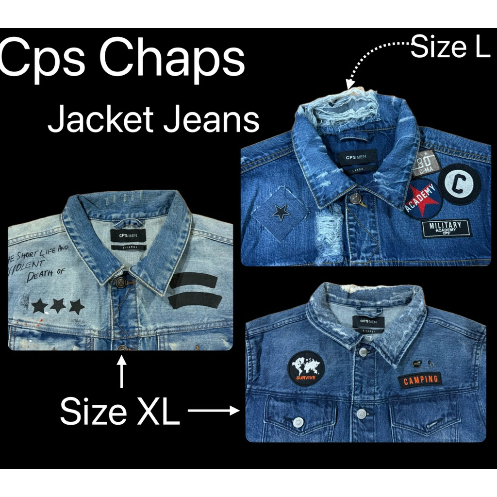 (สินค้ามือสอง)_พร้อมส่ง_สภาพใหม่มากค่ะ 95% Cps Chaps jacket jeans size L,XL