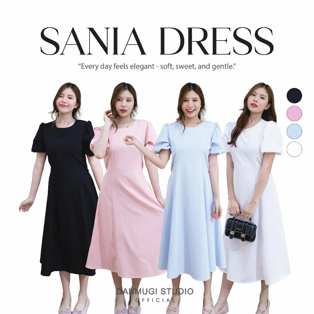 🇹🇭พร้อมส่ง1-2วัน 🇹🇭 sania dress เดรสยาว ไปทะเล ไปคาเฟ่ เดรสคลุมท้องได้ ชุดทำงาน