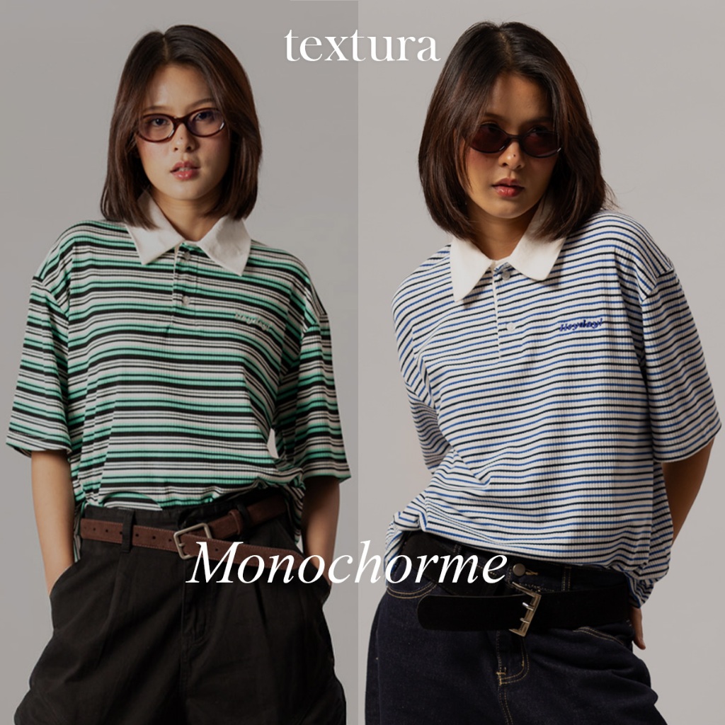 textura | Polo Shirt Oversized Monochorme | เสื้อโปโลผ้าร่องนุ่มยืดไม่ต้องรีด
