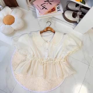( อกถึง 42 ) เสื้อคอบัวกระดุมหน้ารูดเอว Q2