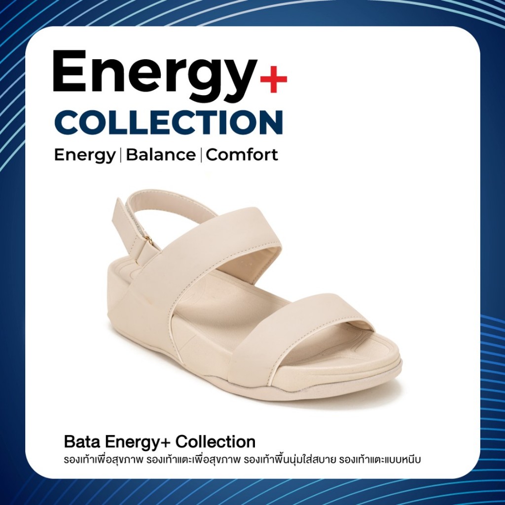 Bata บาจา Energy+ รองเท้าแตะแฟชั่น รัดส้น ยอดฮิต สวมใส่ง่าย รองรับน้ำหนักเท้าได้ดี สำหรับผู้หญิง สีขาว รหัส 5311055