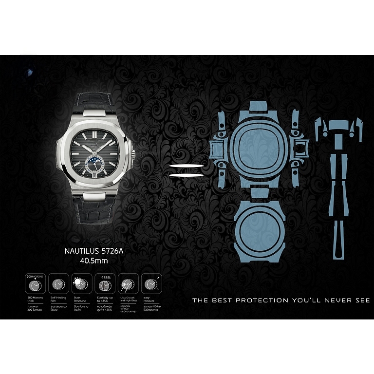 ฟิล์มกันรอยนาฬิกา Watch Protection Film สำหรับ แบรนด์ Pater Philippe Nautilus 5726A 40.5mm