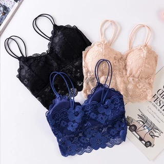 Soft Touch เสื้อกล้ามลูกไม้ เสื้อลูกไม้สายเดี่ยวครึ่งตัว มีสายคู่ ผ้าลูกไม้นิ่มใส่สบายมีฟองน้ำในตัว N01