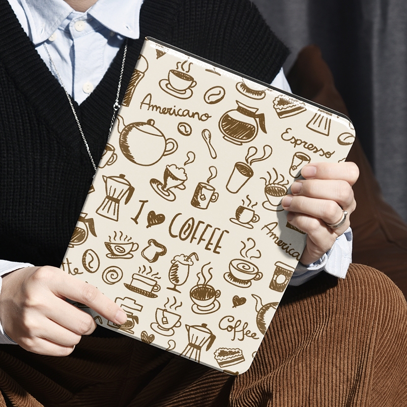 ⭐พร้อมส่ง⭐เคส Samsung Tab S9 S9FE เคส สำหรับ Samsung กราฟฟิตี้กาแฟ S10+ S10FE มีที่ใส่ปากกา S6 Lite
