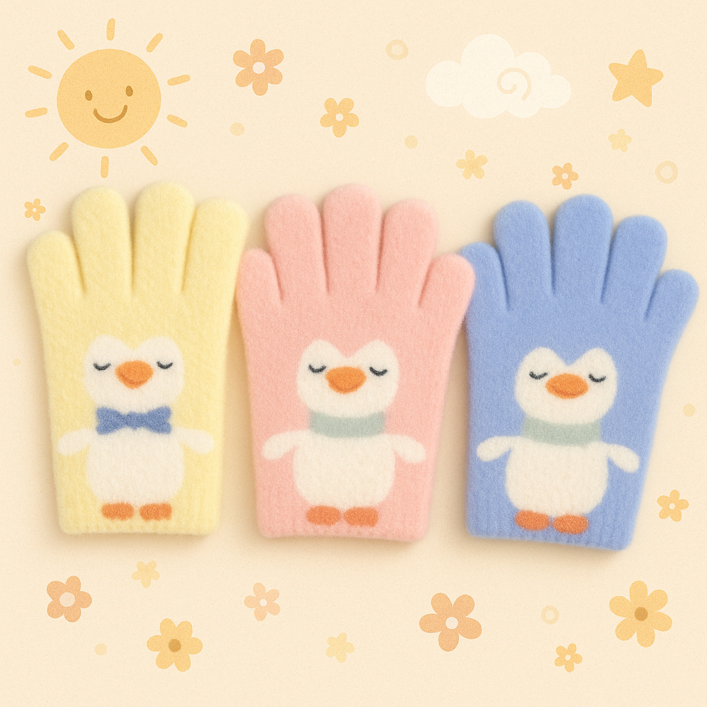 ถุงมือเด็ก 4-9 ปี ถุงมือหนา นุ่ม กันหนาว อุ่นมือ สำหรับเด็กสีสันสดใส เหมาะกับอากาศหนาว ท่องเที่ยว
