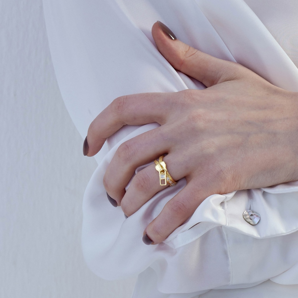 SWAN - ZIP ME Ring แหวนเงินแท้ ฝังเพชร CZ แหวนดีไซน์เรียบ แต่เท่เกินต้าน - รูปที่ 3