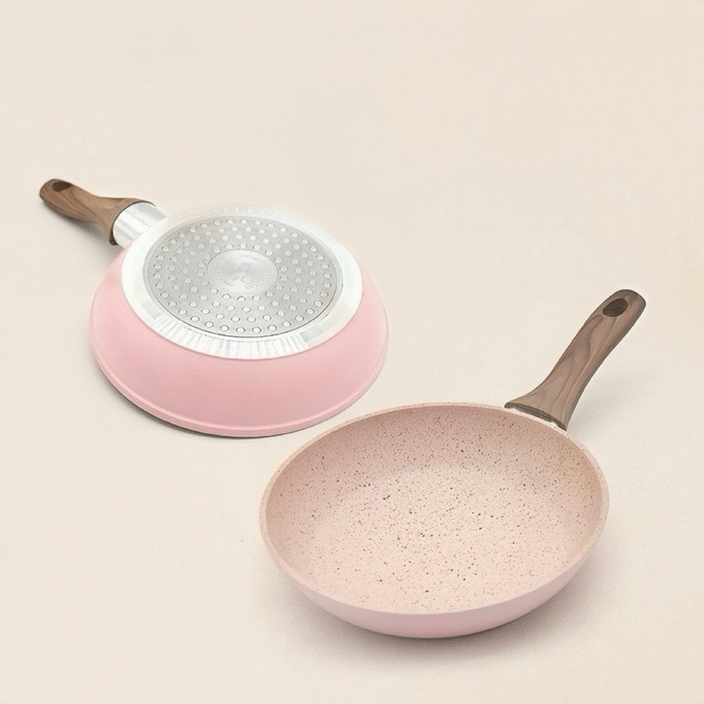 กระทะใบเล็ก เคลือบหินอ่อน ไม่ติดกระทะ ขนาด 16 cm  ใช้ได้กับเตาทุกประเภท