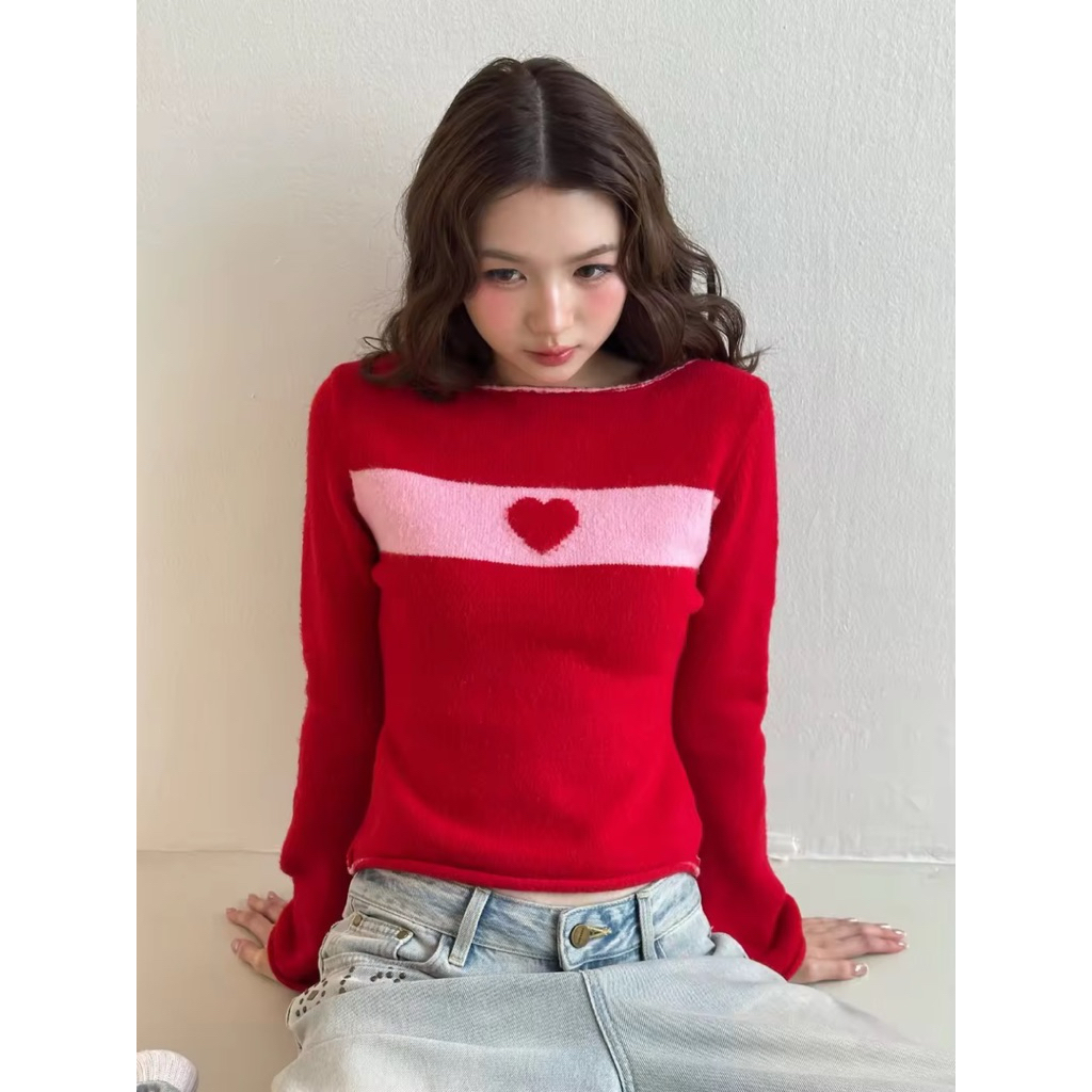 [พร้อมส่งภายใน 3 วัน] NEW❤️🩵 HEARTEYES - LONG SLEEVE TOP เสื้อแขนยาวไหมพรม