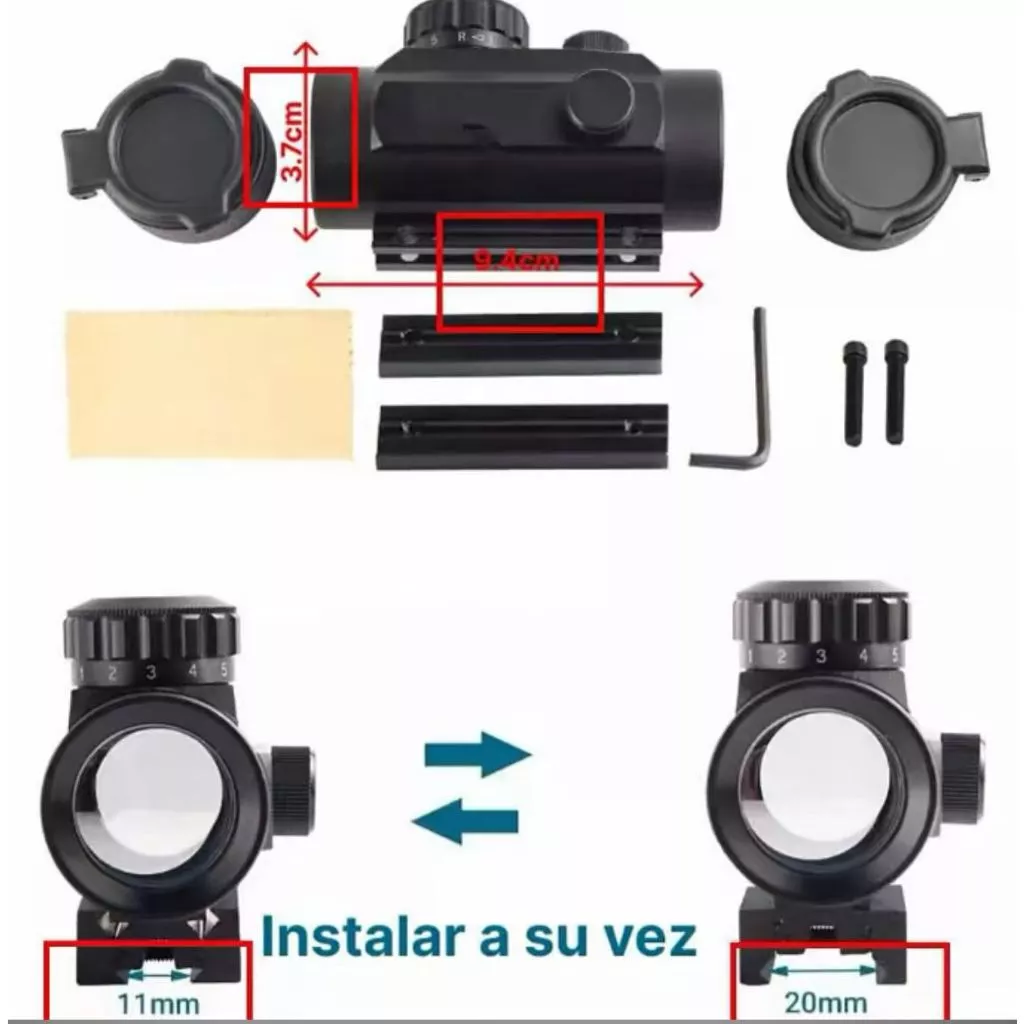 กล้องส่องทางไกล Xunwu Lens 1x40 สำหรับหนังสติ๊ก ปรับแสงแดงเขียว thumbnail 8