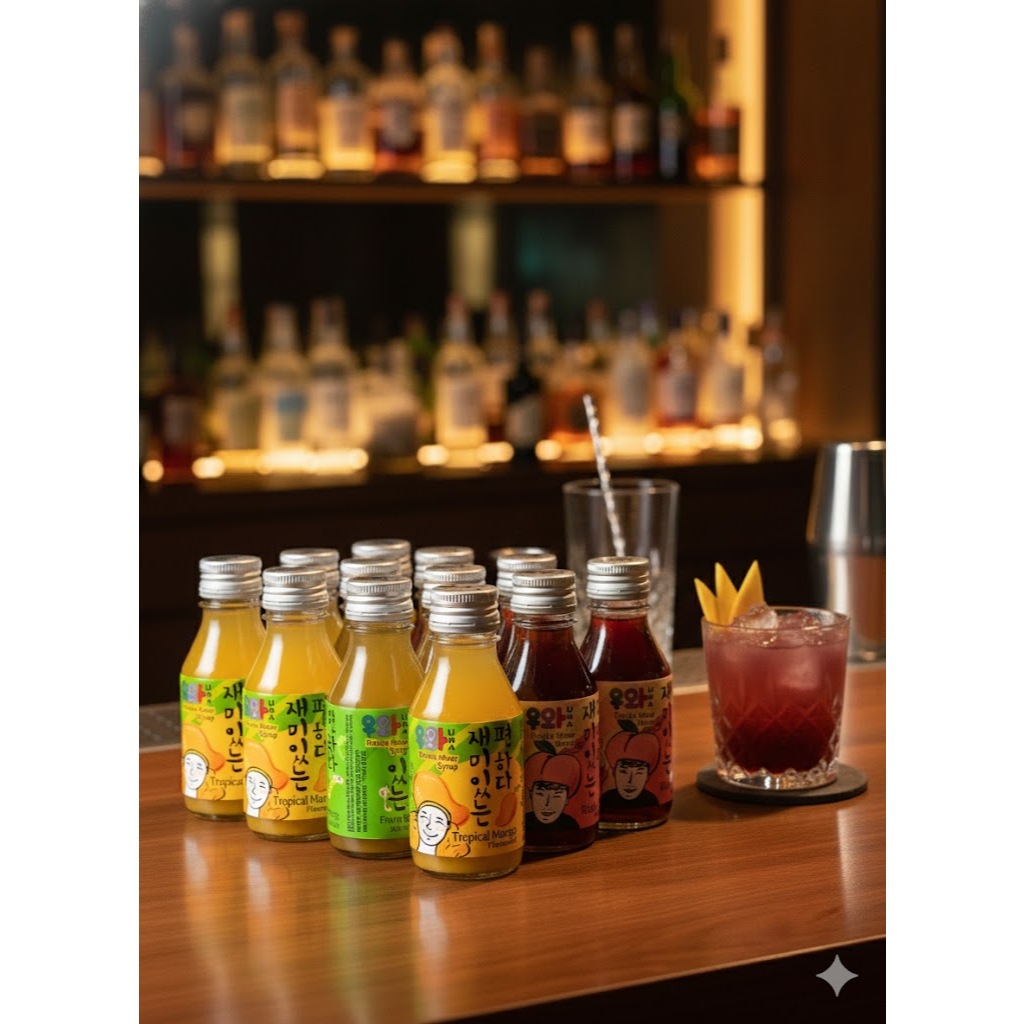 uwa drinks Mixer Syrup 1กล่อง(12ขวด) ไซรับผสมเครืองดื่่ม แบบแพ็ค1โหล(12ขวด)
