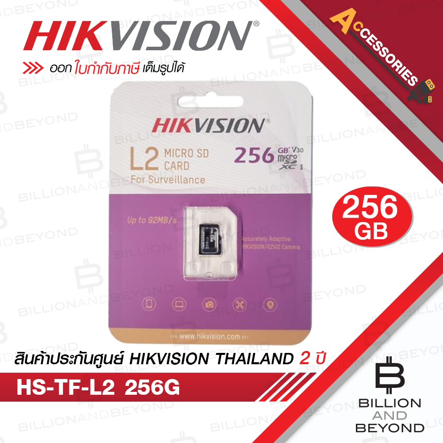 HIKVISION HS-TF-L2 256G Micro SD Card L2 For Surveillance 256GB XC Class10 V30 95MB/s