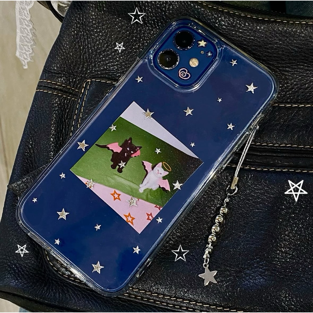 พร้อมส่ง💌 เคส silver resin star⭐️ เคสใส ตกแต่งดาวsilver