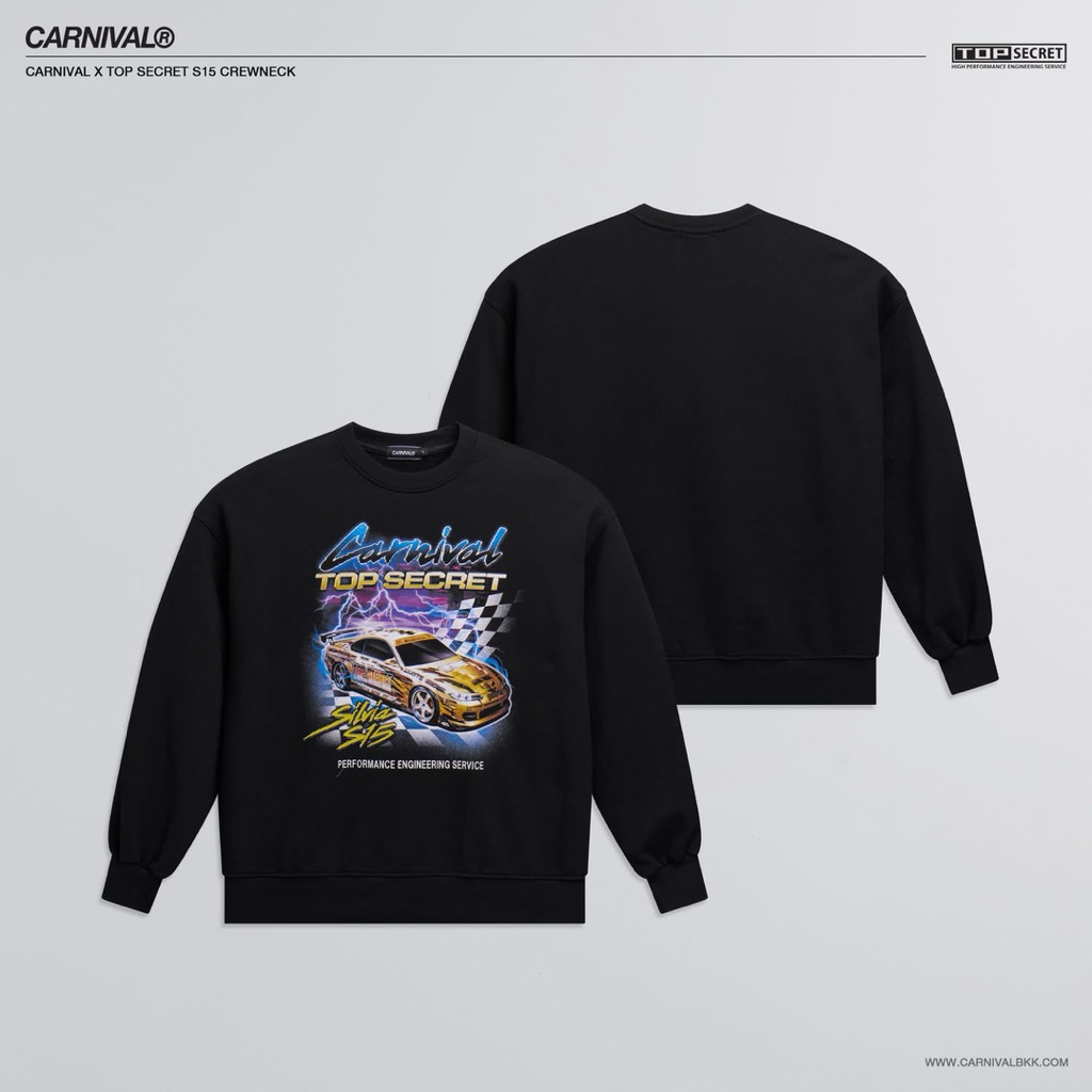 [แท้💯% ของใหม่ พร้อมส่ง] เสื้อกันหนาว CARNIVAL X TOP SECRET S15 CREWNECK