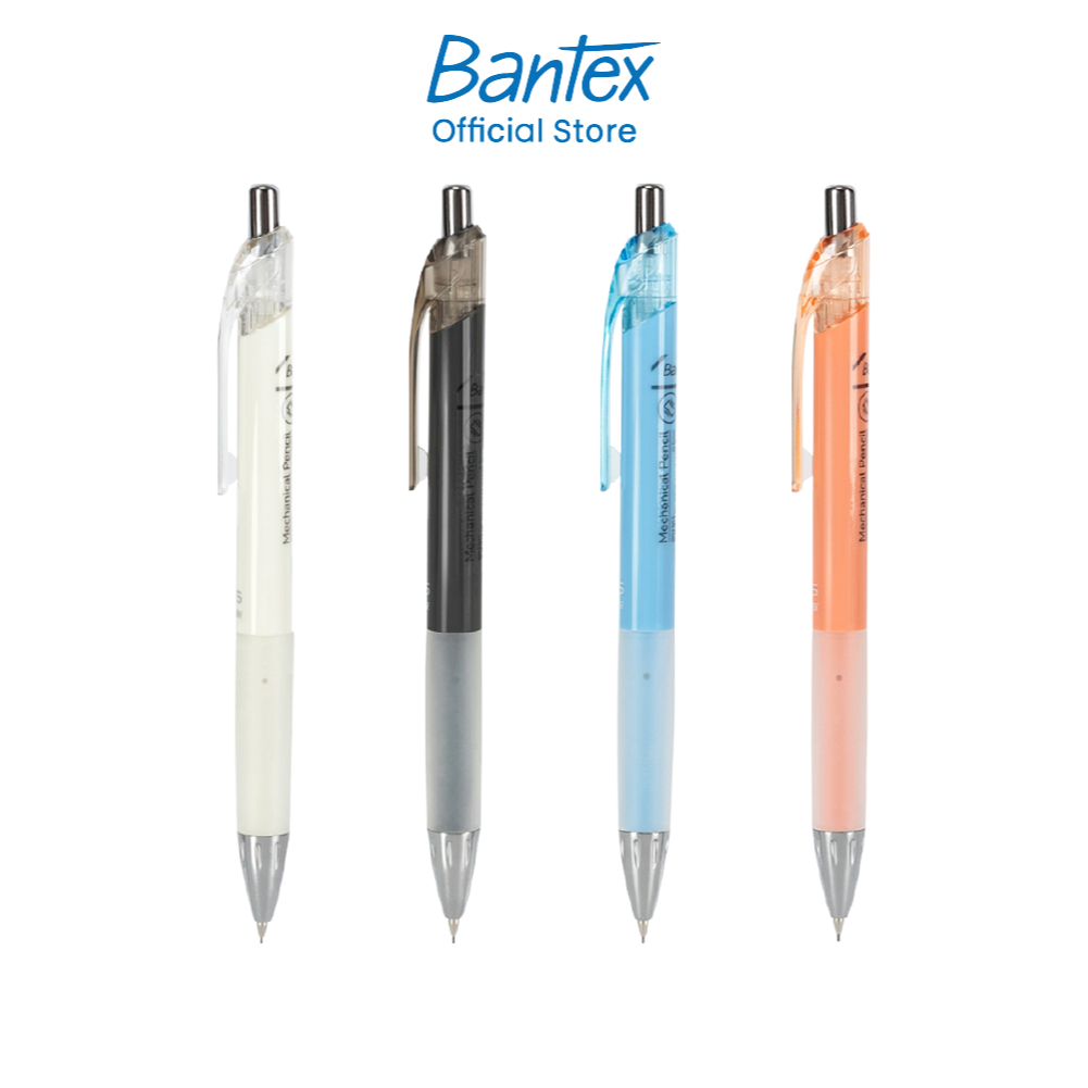 Bantex ดินสอกด ดินสอ 0.5/0.7mm มียางลบในตัว ด้ามหุ้มยาง จับพอดีมือ สีสันสดใส Mechanical Pencil