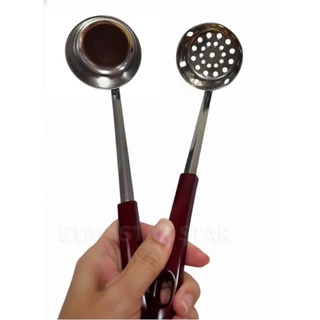 กระบวยลวกสุกี้ กระชอนลวกจิ้มจุ่ม ตักซุป ชาบู แบบมีรูและไม่มีรู ที่ตักน้ำซุป (ราคาต่อ 1ชิ้น)