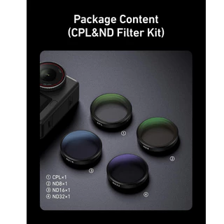 Telesin DJI Osmo Action 6 CPL+ND8 / ND16 / ND32 Filter Kit (S5-FLT-40)