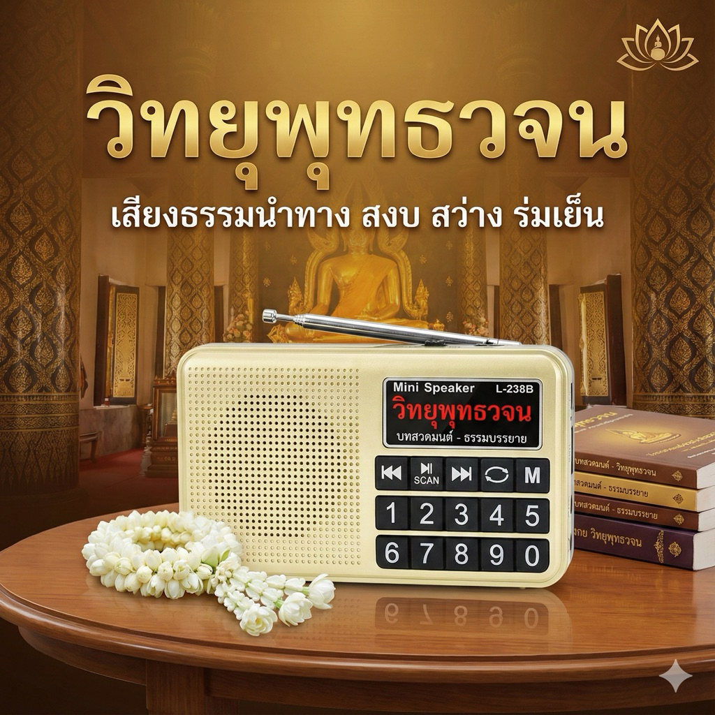 วิทยุพุทธวจนปุ่มใหญ่ พุทธวจปฏิจจสมุปบาท ธรรมวินัยจากพุทธโอษฐ์ พร้อมเมมโมรี่32กิ๊ก บทสวดปฏิจจสมุปบาท คู่มือเลือกฟังบทธรรม