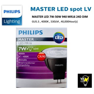 Philips หลอดไฟ ฟิลิปส์ Master LED MR16 7W 4000K 24D GU5.3 12…