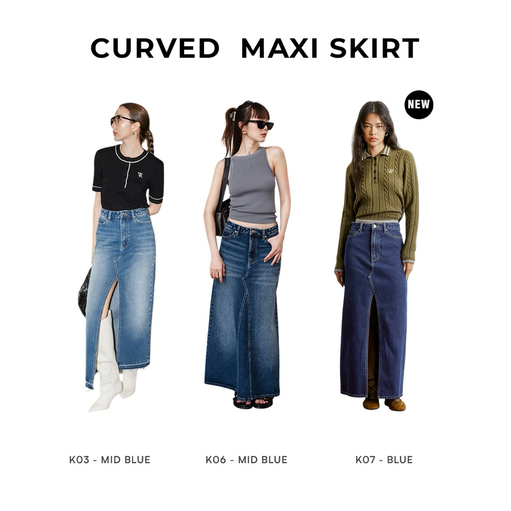 Wara Curved maxi skirt - K03 , K06,K07
