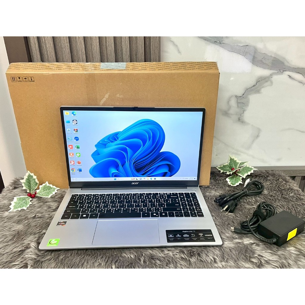 โน๊ตบุ๊ค Acer Aspire Lite 15 รุ่น AL15-41P-R47V ประกันถึง 21/02/2027  สเปค Ryzen 7 5700U เเรม 16GB
