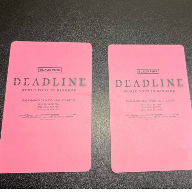 ปล่อยบัตรแข็ง BLACKPINK DEADLINE WORLD TOUR IN BANGKOK