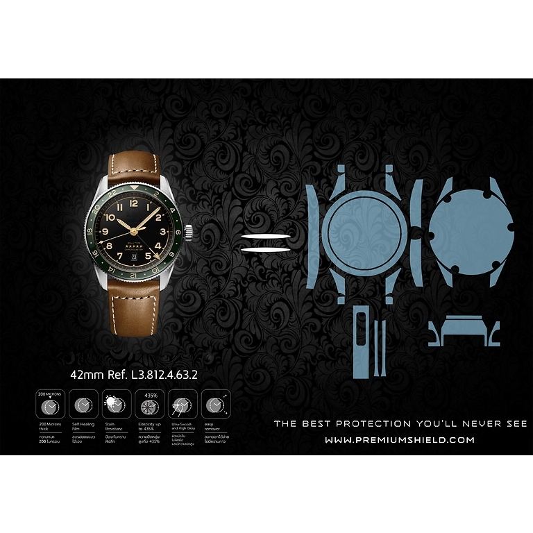 ฟิล์มกันรอยนาฬิกา Watch Protection Film สำหรับ แบรนด์ Longines Spirit Zulu Time 42mm Ref.L3.812.4.63