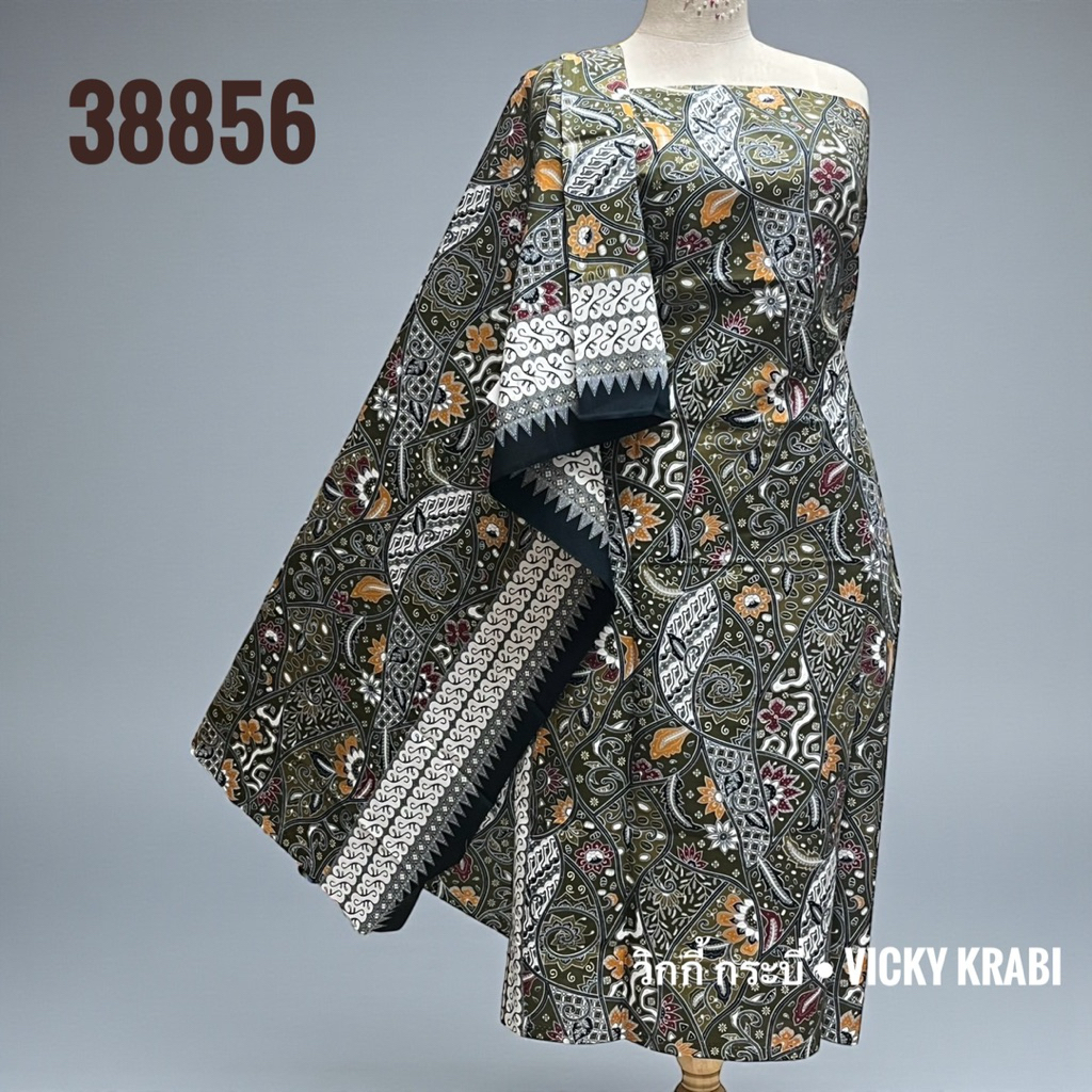 ผ้าปาเต๊ะอินโด ลายคลาสสิก รหัส 38856 | Cotton 100% | ขนาด 200×115 ซม. | ลายคม สีสวย ผ้านุ่มทิ้งตัวดี
