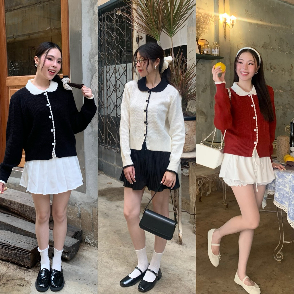 3pcs.basket “T2512” Cara top เสื้อไหมพรม