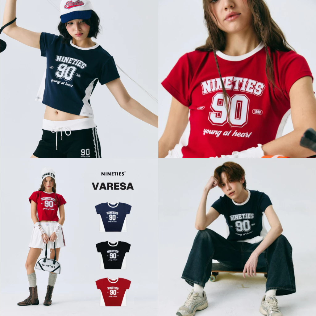Nineties Design : Sport Club เสื้อยืดแขนสั้น ทรงสลิม รุ่น Varesa