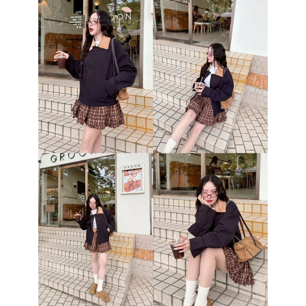 New arrivals #8199 Jacket คอปกทูโทน